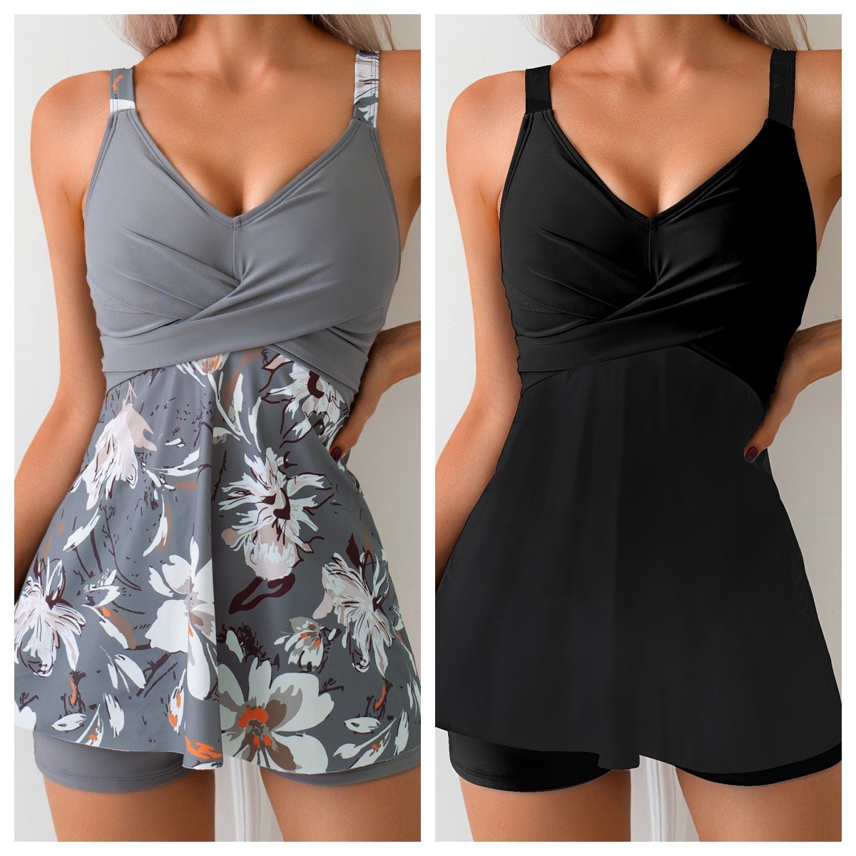 Shorts - Tankini Y2K Damskie Retro ze Spodenkami,