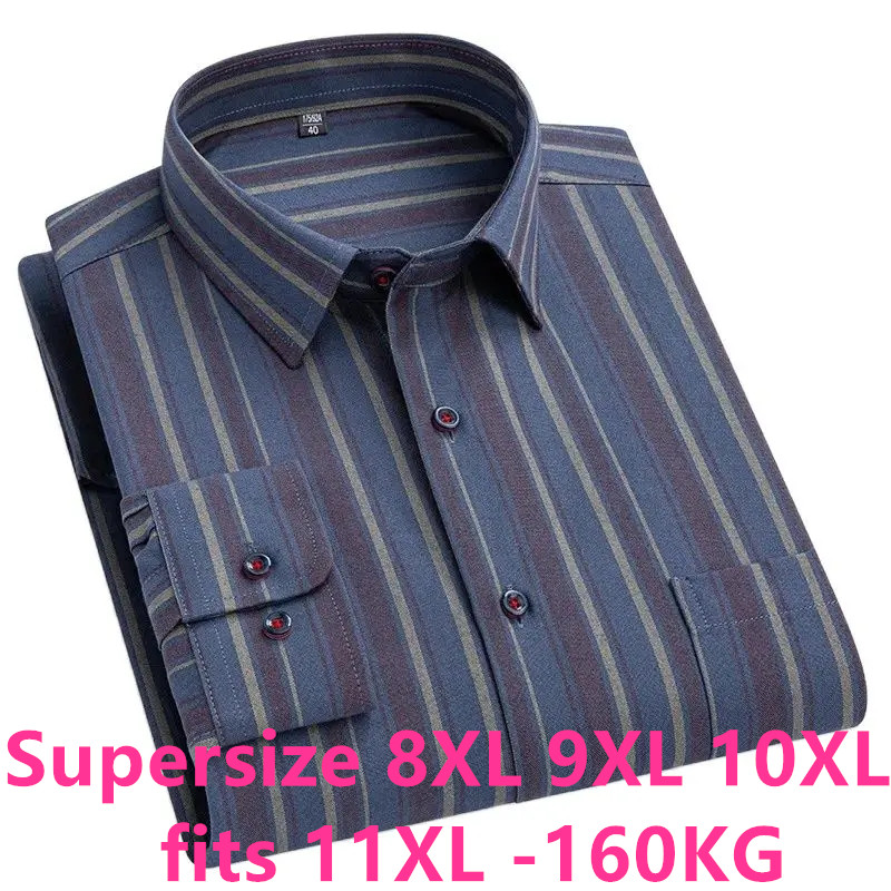 Oxford Cotton Casual Shirt Business - Duży rozmiar 11XL 10XL 9XL 8XL