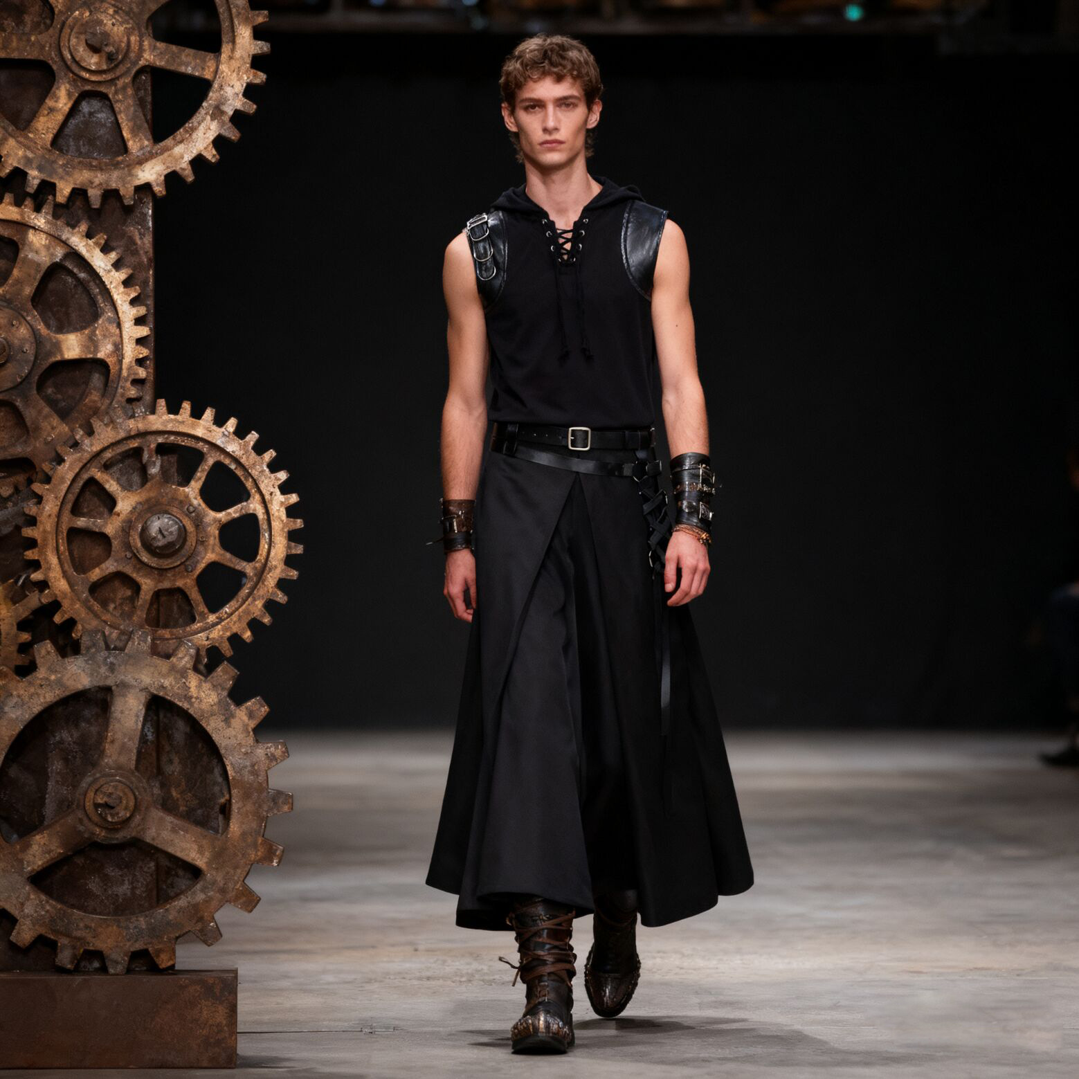 Medieval Gothic Lace Up Pirate Shirt - Męskie średniowieczne koszule pirackie, wiązane, bez