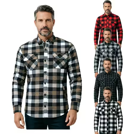 Flannel Plaid Shirt Heavy Weight - Męska flanelowa kurtka taktyczna Amikaji w