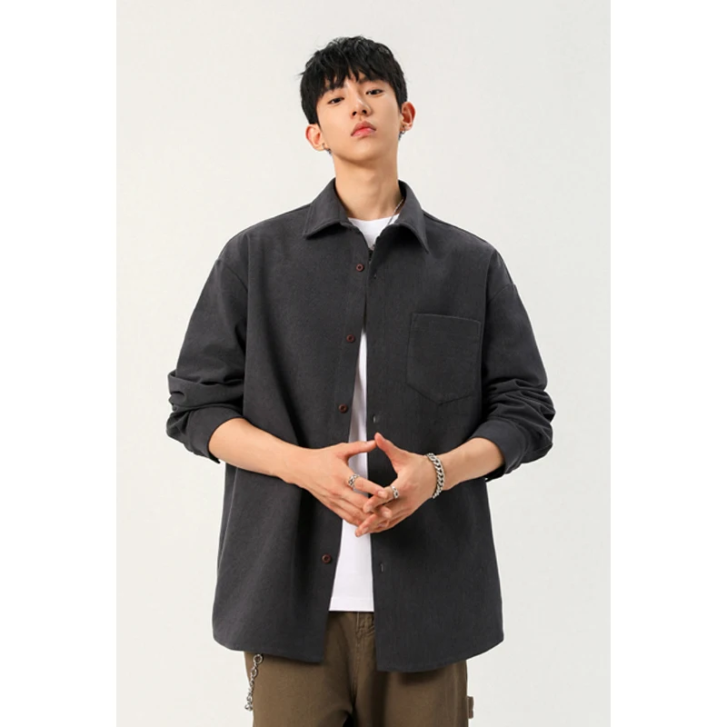 Corduroy Button Up Shirt Men - Męska koszula z sztruksu zapinana na