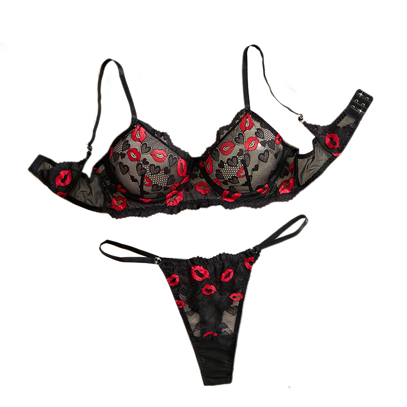 Underwear - Przezroczysta koronkowa bielizna, seksowny zestaw bielizny,