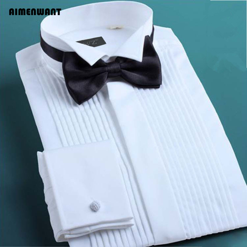 Mandarin Collar Formal Shirt Slim Fit - AIMENWANT 2023 koszule smokingowe męskie koreańska