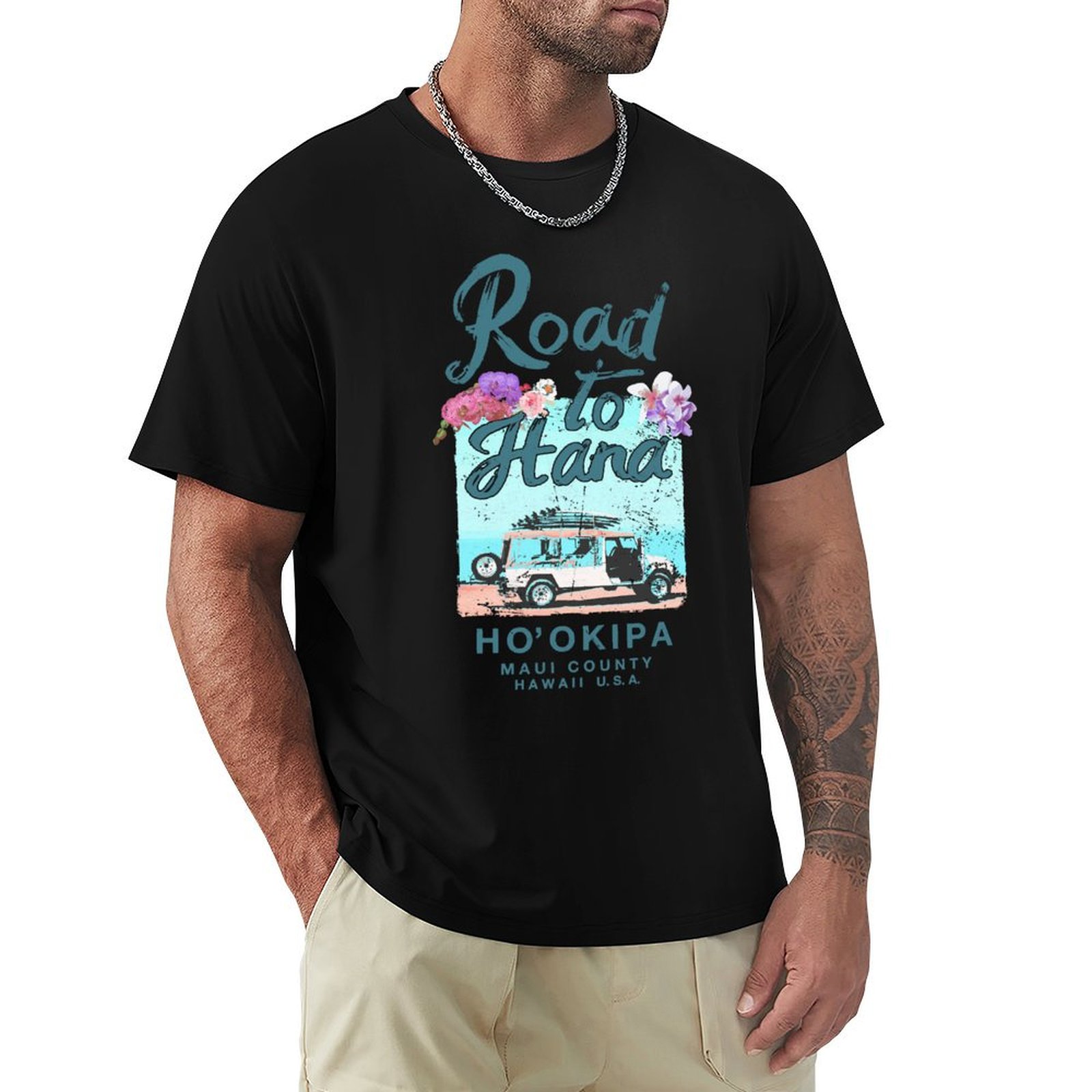 Road to Hana Maui Hawaii – vin – Vintage Hawaiian Floral Shirt recenzja i cena
