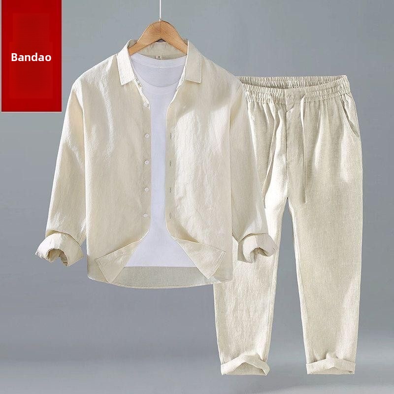 Letni zestaw koszula i spodnie – Mens Linen Shirt Long Sleeve recenzja i cena