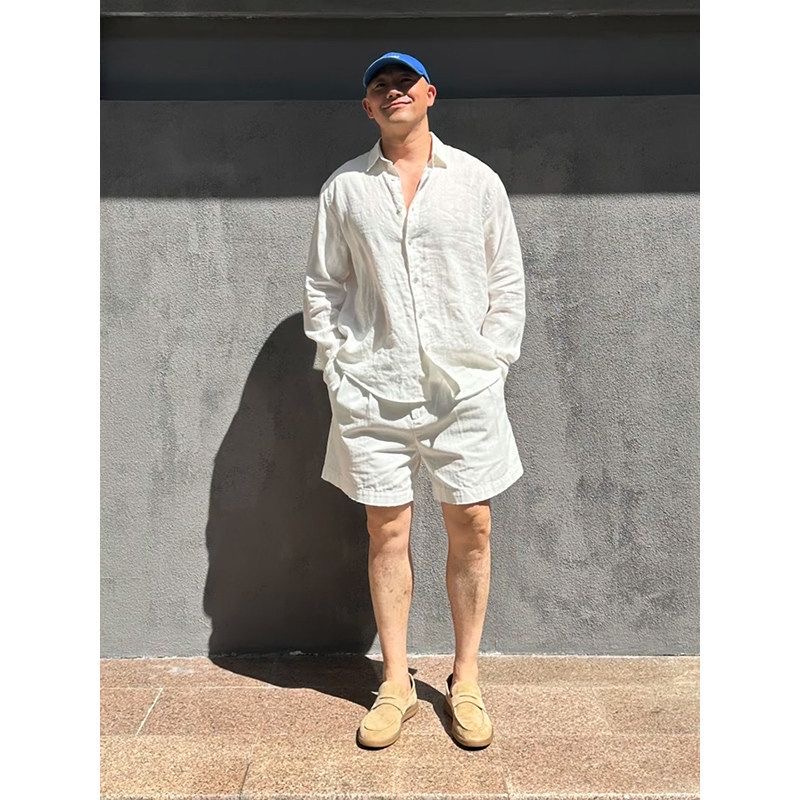 Lekki luksusowy męski lniany z – Mens Linen Shirt Long Sleeve recenzja i cena