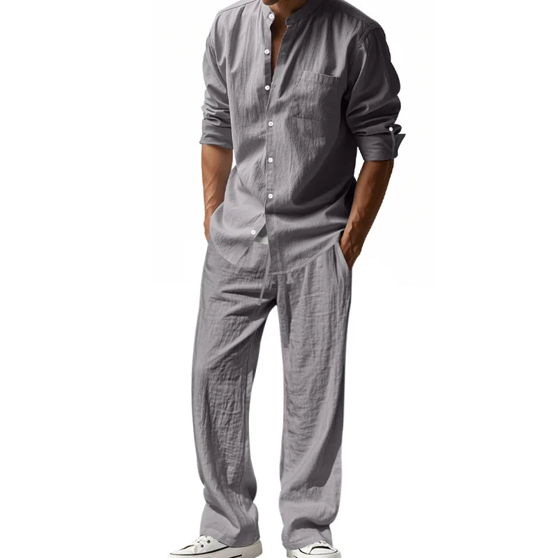 Męski garnitur lniany na czter – Mens Linen Shirt Long Sleeve recenzja i cena