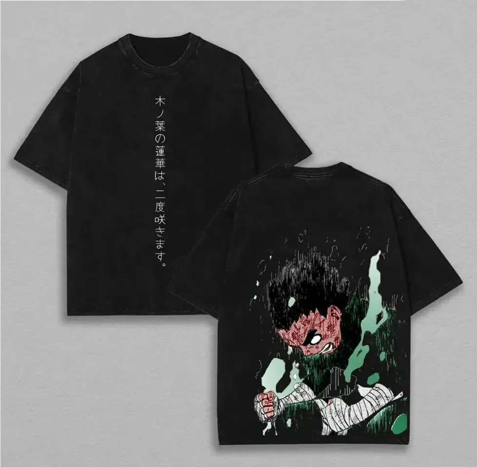 Koszulka Rock Lee Naruto Męska – Acid Wash Vintage Graphic T Shirt recenzja i cena