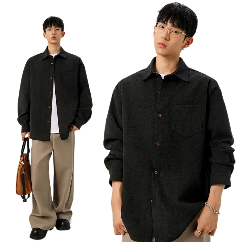 Męska koszula z sztruksu zapin – Corduroy Button Up Shirt Men recenzja i cena