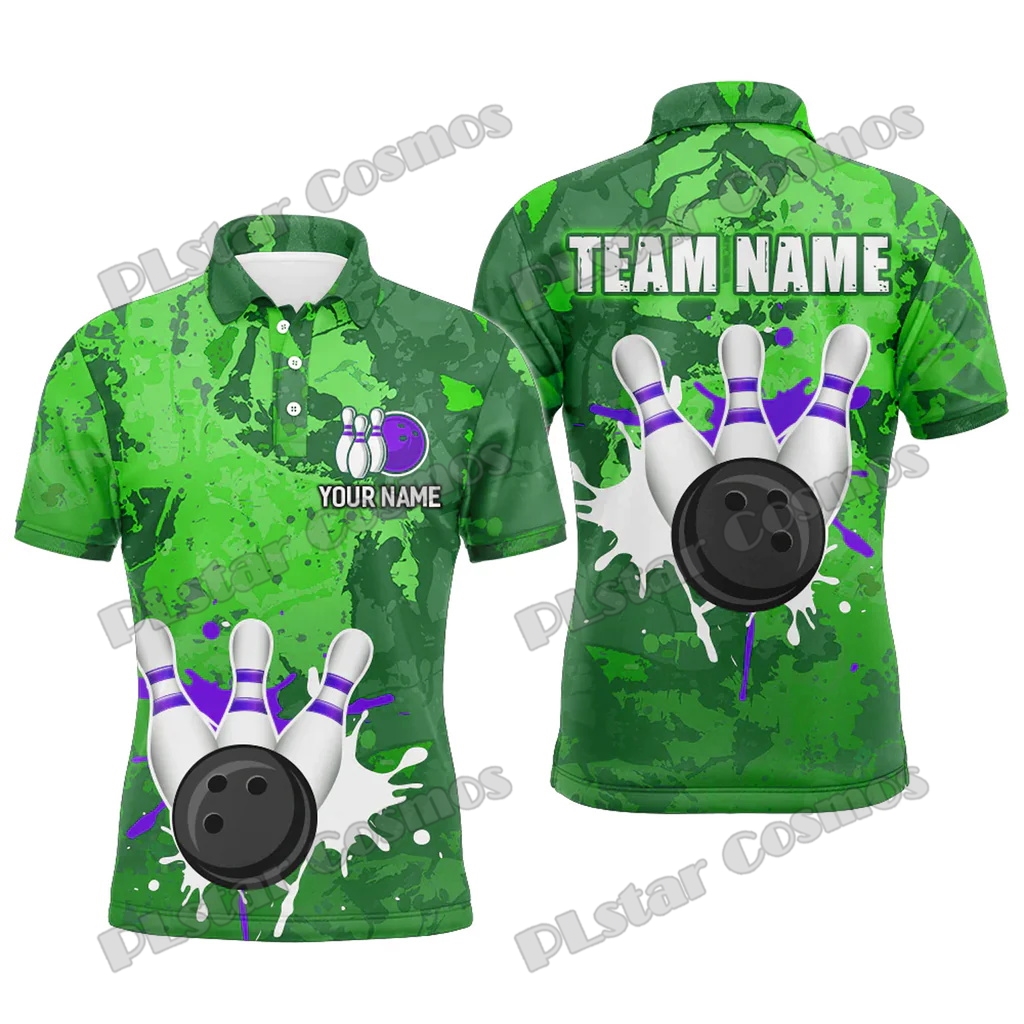 Koszulka polo męska z nadrukie – Short Sleeve Bowling Shirt Retro recenzja i cena