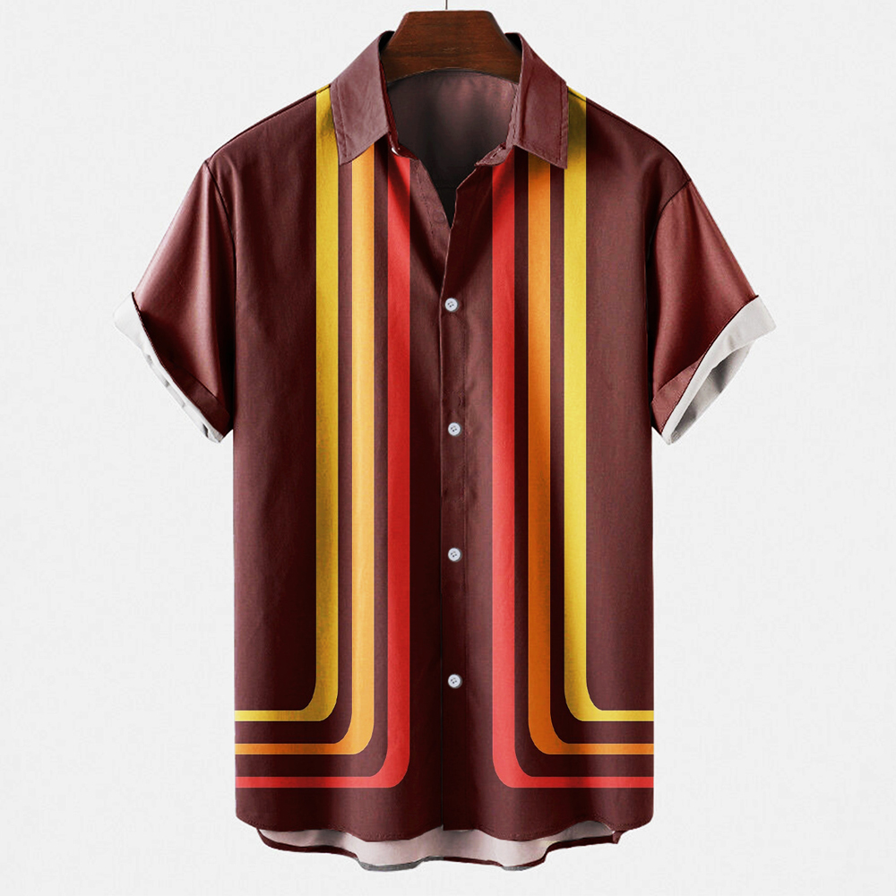 Męska koszulka w stylu vintage – Short Sleeve Bowling Shirt Retro recenzja i cena