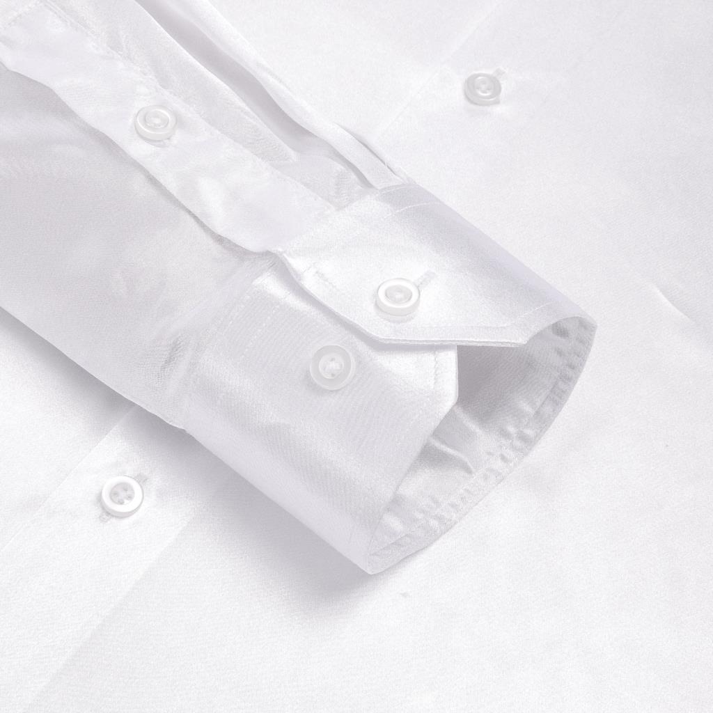 Hi-Tie-białe satyna jedwabna m – Mens Satin Silk Dress Shirt recenzja i cena