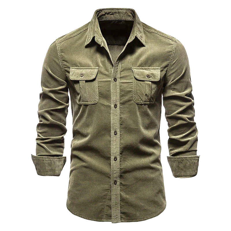 Męska nowa sztruksowa koszula  – Corduroy Button Up Shirt Men recenzja i cena