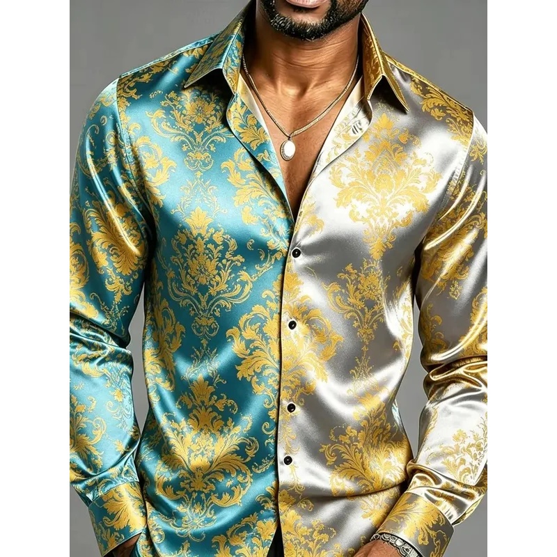 Satynowe jedwabne koszule męsk – Mens Satin Silk Dress Shirt recenzja i cena