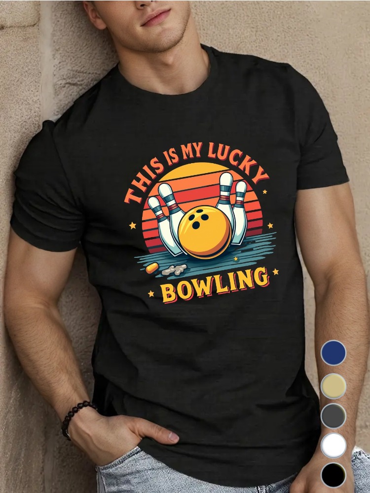 Królewski Niebieski Męski T-sh – Short Sleeve Bowling Shirt Retro recenzja i cena