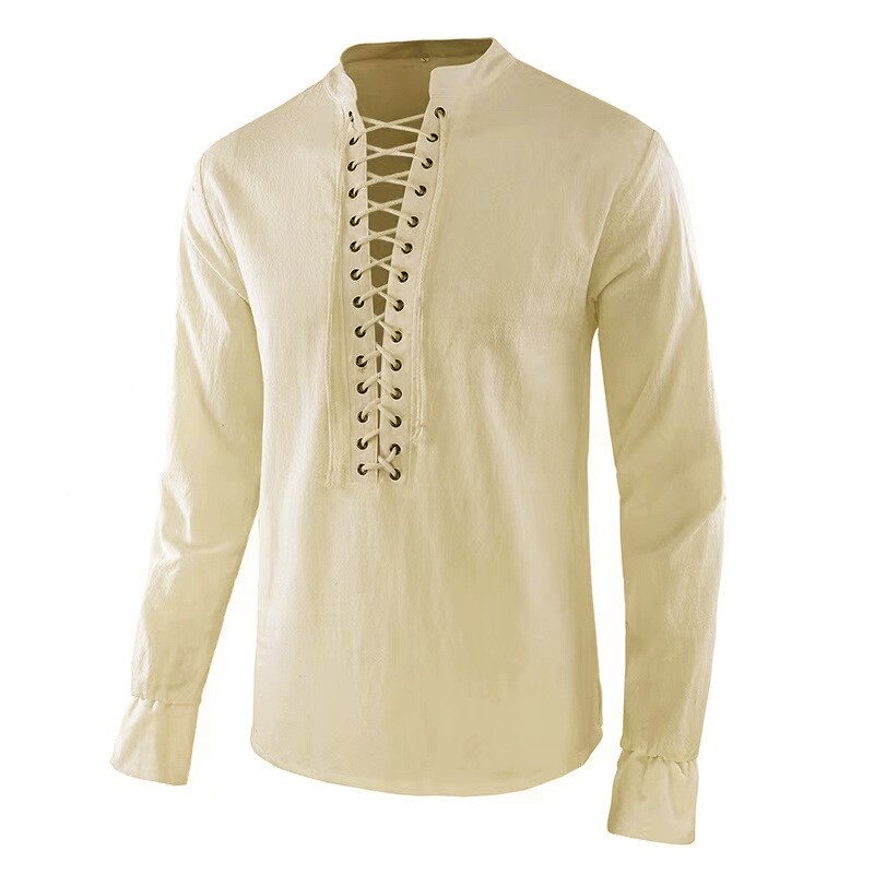 Męska koszula renesansowa pira – Mens Linen Shirt Long Sleeve recenzja i cena