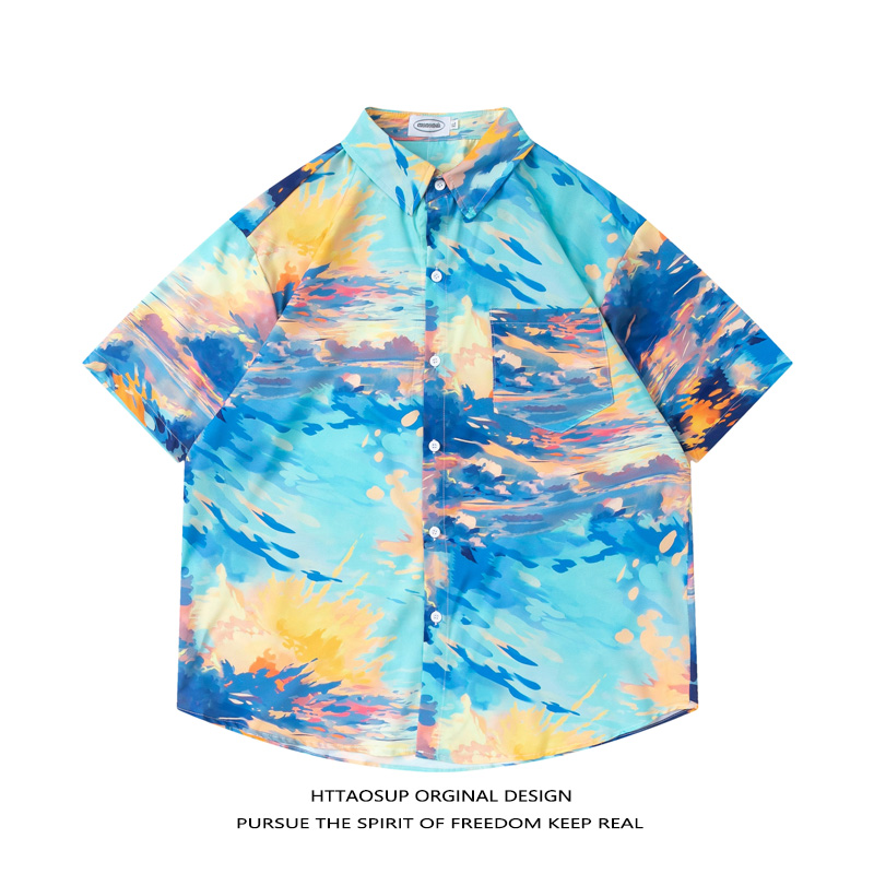 HTTAOSUP – letnia koszula męsk – Vintage Hawaiian Floral Shirt recenzja i cena