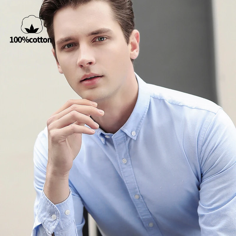 Nowa męska koszula Oxford, 76% – Oxford Cotton Casual Shirt Business recenzja i cena